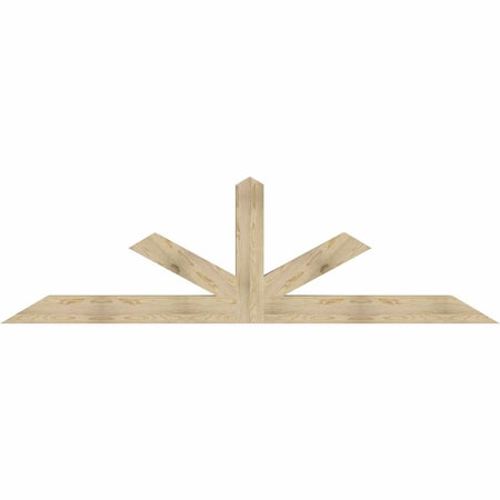 Ekena Millwork Saratoga Rough Sawn Timber Gable Bracket, Douglas Fir, 108"W x 31 1/2"H x 6"D x 6"F, 7/12 Pitch GBW108X31X0606SAR00RDF